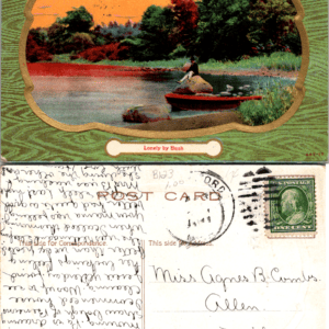Lonely by Bush 447-17 Man Rock Lake Rowboat Divided Back - Image 1