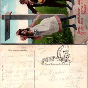 Western Arcade HUGMETITE Sign. Post. No. 806 Postcard - Image 1