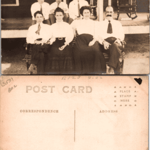 Group Portrait Porch RPPC AZO Divided Back c. 1904-1918 - Image 1