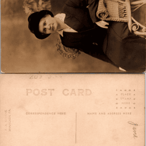 R. A. Swank Shamokin PA Woman in Hat RPPC Divided Back - Image 1