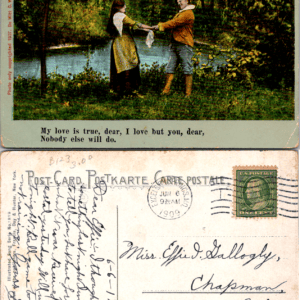 Day & Hunter Illustrated Song Series No. 1819 1907 Romantic Couple Postcard - Image 1