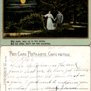 1907 Couple Moon Illustrated Song Series Postcard - Image 1