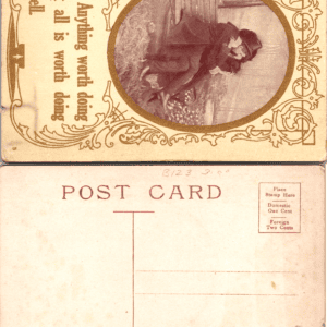 Edwardian Romance Motto Postcard Couple Embracing Divided Back - Image 1