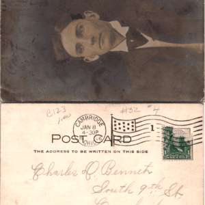 1906 Cambridge Ohio RPPC Portrait Young Man Vintage Postcard - Image 1