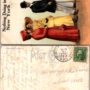 Nothing Doing in New York comic postcard 1913 divided back 503/22 - Image 1