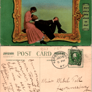 1912 Comic Romance Postcard Ain't You a Little Stuck on Me? Vintage - Image 1