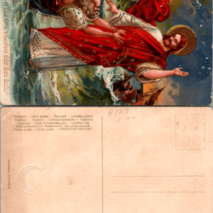 Jesus Saves Peter Printed in Germany No. 9518 gel. Vintage - Image 1