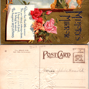 Memory's Mirror Arthur Capper 1909 Postcard Embossed Roses Vintage - Image 1