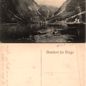 Gudvangen Næröfjord Norway G. H. 737 Divided Back Vintage Postcard - Image 1