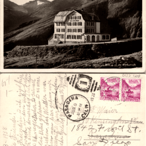Hotel Galenstock Wehrli A.-G. Zürich L-09354 1938 postcard Vintage - Image 1