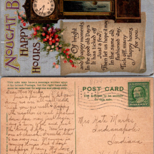 Nought But Happy Hours Clock Flowers B London Series No. 125 Vintage - Image 1