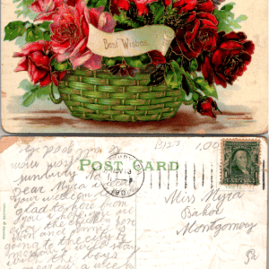 1908 Best Wishes Embossed Postcard Postmark Germany Vintage - Image 1