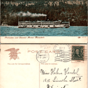Palisades Steamer Homer Ramsdell 107-6 1908 Divided-Back Postcard - Image 1