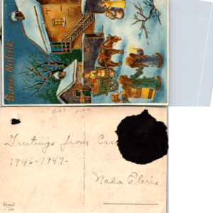 Cerami 4291 Italy Buon Natale Christmas Postcard Horse Carriage Vintage - Image 1