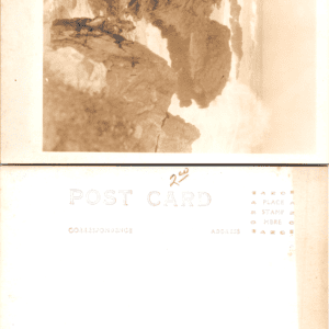 AZO Rocky Coastline Cliffs Sepia Tone Postcard Vintage - Image 1
