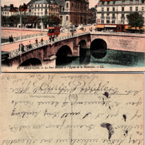 Besançon Pont Battant Église Madeleine V.F. Fils 17 Postcard - Image 1