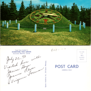Floral Clock International Peace Gardens 16270R Vintage Postcard - Image 1