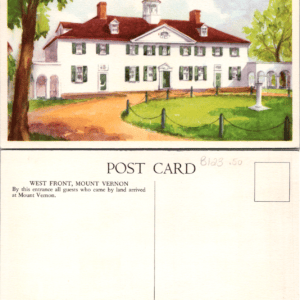 Mount Vernon Ladies Association West Front Mount Vernon 1934 Linen - Image 1