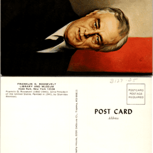 Franklin D. Roosevelt Library Museum Postcard Rembski 1945 - Image 1