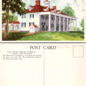East Front Mount Vernon Facing the Potomac 1934 Postcard - Image 1