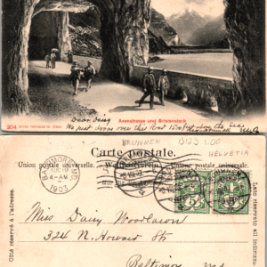 Photoglob Co. Zürich Axenstrasse und Bristenstock 204 Switzerland 1903 postcard - Image 1