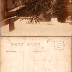 House Fire Scene RPPC Artura Real Photo Postcard 1910s - Image 1