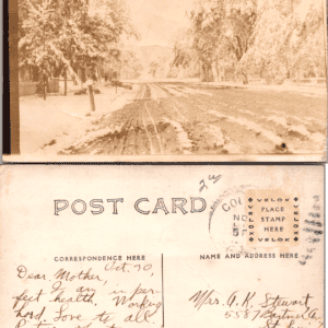 Early 1900s Snowy Street Scene Postcard VELOX Divided Back - Image 1