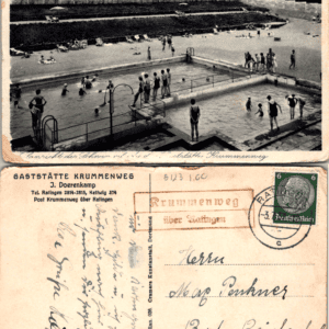 Krummenweg Swimming Pool Germany Postcard Gramer Kunstanstalt Dortmund Vintage - Image 1