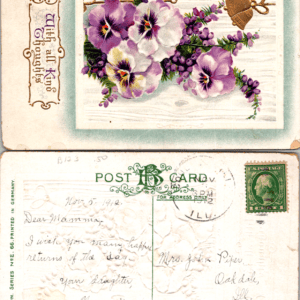 B. B. London Series No. 66 With all Kind Thoughts 1912 Postcard - Image 1