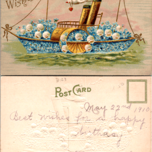 Best Wishes Embossed 6527 Made in Germany 1910 Postcard - Image 1
