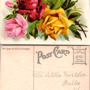 Best Wishes Roses SER. 703 Embossed Postcard Vintage - Image 1