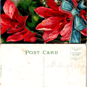 Embossed Floral Best Wishes Germany Postcard Vintage - Image 1