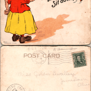 Go WAY back and Sit down S. S. Backus 1906 1907 comic postcard - Image 1