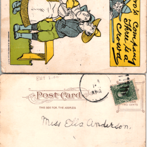 Illustrated Post Card Co. Two's Company Three's a Crowd 1906 postcard - Image 1