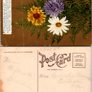 Floral Poem Postcard Divided Back Covington Ohio Vintage 1900s - Image 1
