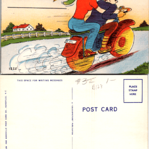 Asheville Post Card Co. We're On the Road To 1225 Divided Back Postcard - Image 1
