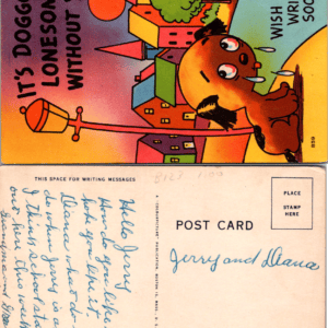 Colourpicture Publication 859 Comic Dog Postcard Linen - Image 1