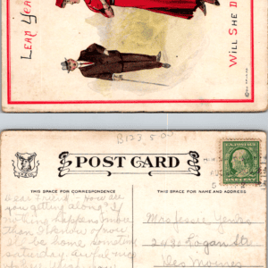 Leap Year Comic Postcard Series 825-2 1912 Woman Man - Image 1
