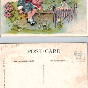 Birthday Greetings Series No. 723 Children Illustration Postcard Vintage - Image 1