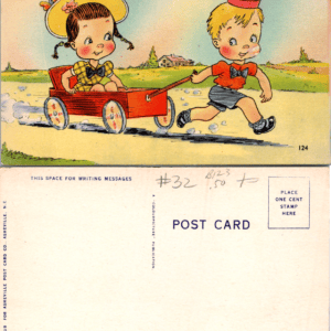 Asheville Post Card Co. I'll Always Be Pullin' For Ya 124 postcard Vintage - Image 1
