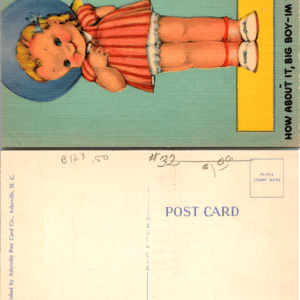 Asheville Post Card Co. How About It Big Boy I'm Willing C-233 Postcard - Image 1