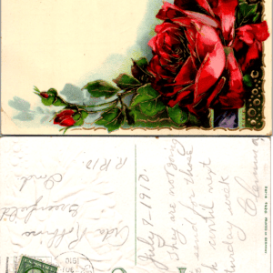 Embossed Red Rose Postcard 1910 Germany Series 4420 Vintage - Image 1