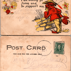 Comic Hobo Postcard I Am Looking For Some One To Support Me 359 c1905-1907 - Image 1