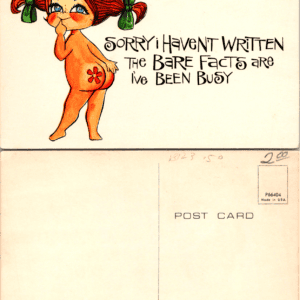 Plastichrome by Colourpicture Bare Bottom Flower Child P66404 Postcard - Image 1