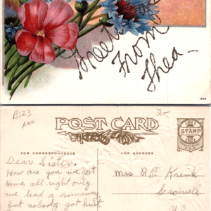Cornflowers Pink Flower Postcard 999 Caswell Neb Vintage - Image 1
