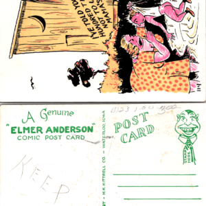 Elmer Anderson H.K. Kittrell Comic Postcard Outhouse Waterloo Iowa Vintage - Image 1