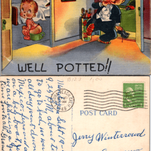Metrocraft Everett Mass Well Potted!! Comic Postcard 302 1949 Vintage - Image 1