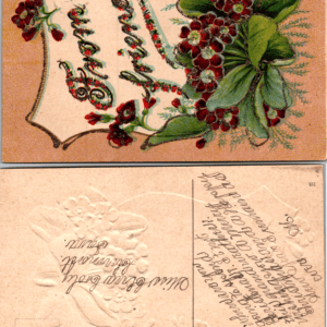 Best Wishes Germany Embossed Floral Glitter Postcard 219 - Image 1