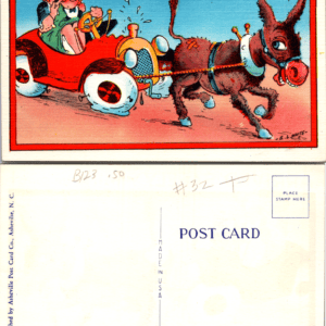 Asheville Post Card Co Arrived Safely E.L. White C-218 Comic Linen - Image 1