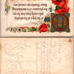 Embossed Friendship Greeting Postcard Red Poppies Series 111 - Image 1